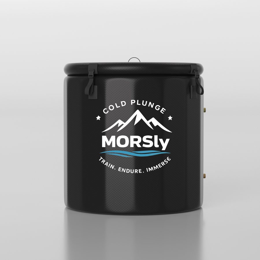 MORSly black portable cold plunge tub for rent in Warsaw