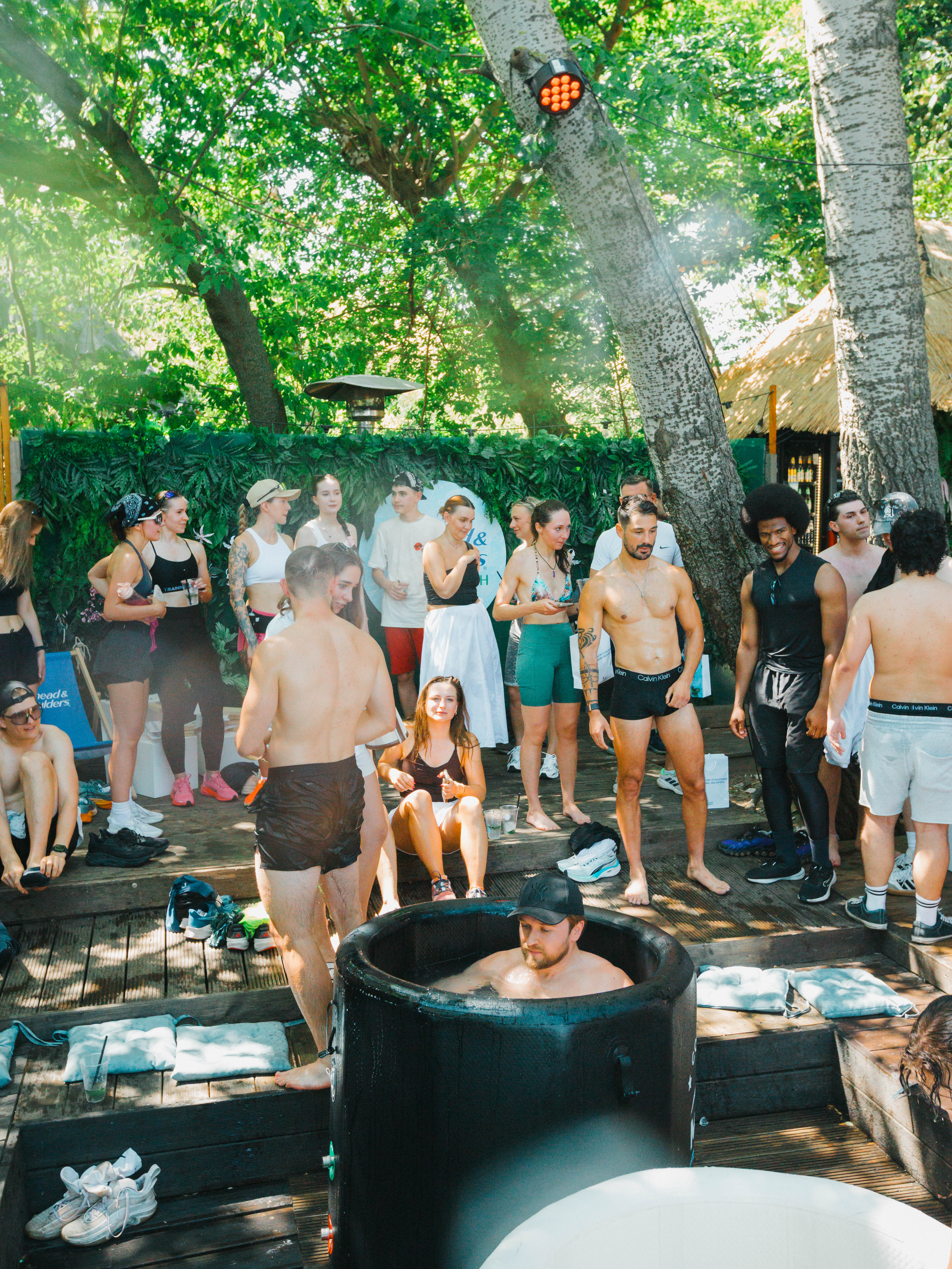 Group fitness event with portable ice bath rentals Warsaw